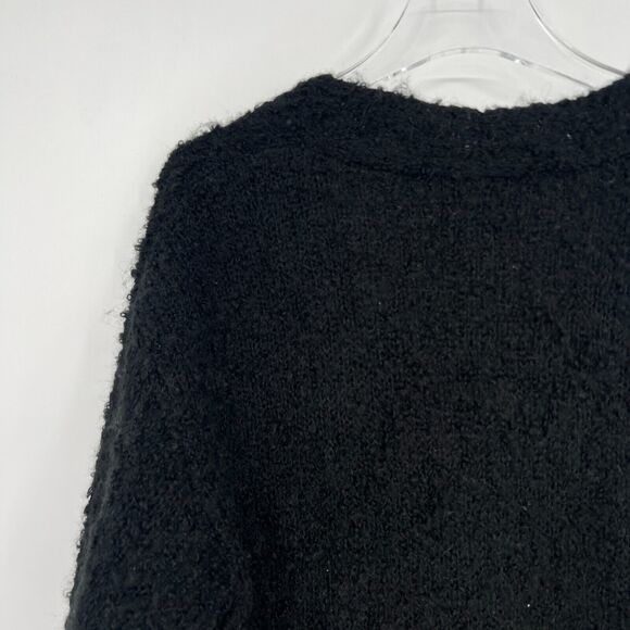 Michael Stars‎ Cardigan Women's Small Teddy Bear Wool Blend Oversized Black - Picture 4 of 6